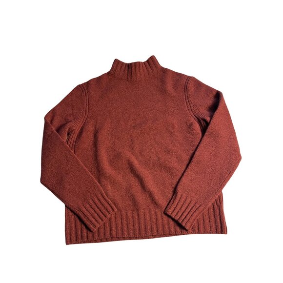 Point Sur Wool Alpaca Blend High Mock Neck Sweater Rust Red Womens Size L - Picture 3 of 13